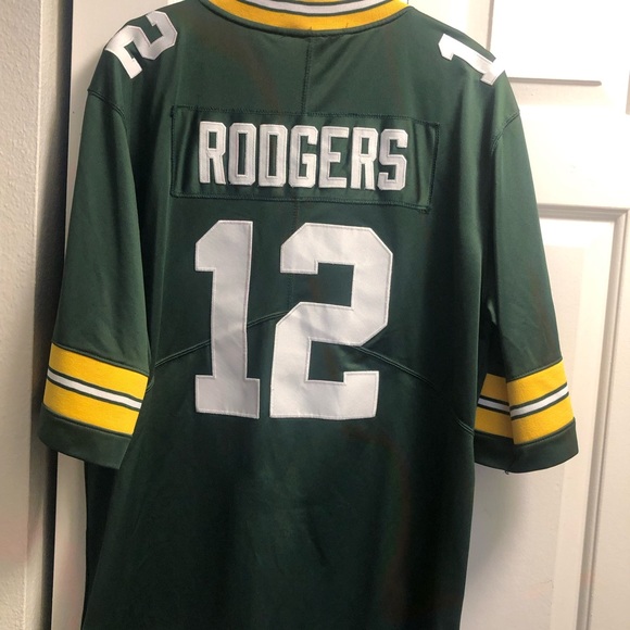 D & PGKA Green Bay Packers #12 Aaron Rogers Men’s Green Yellow Jersey Size Large - Picture 7 of 11